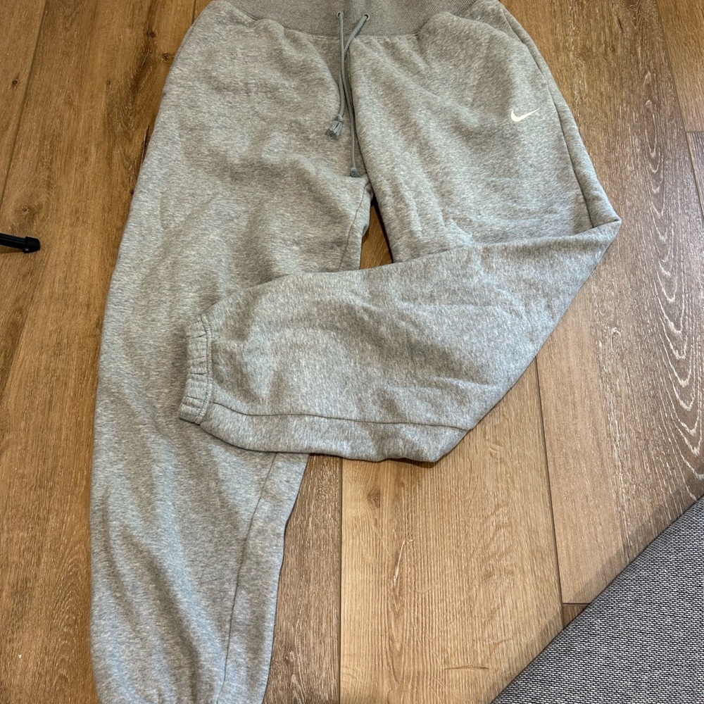 Nike Gray Track Pants with Moisture-Wicking Fabric